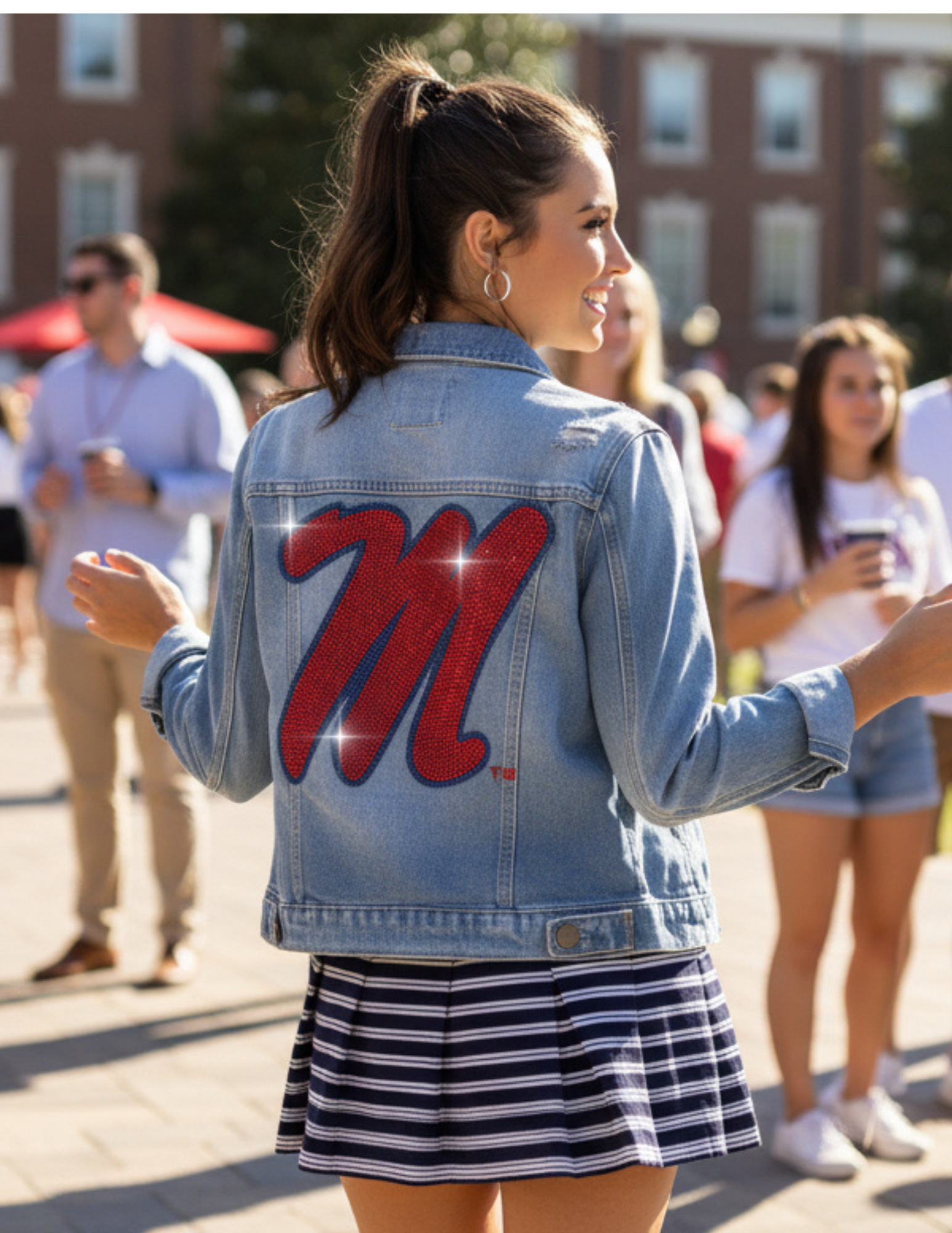 University of Mississippi Script M Logo Blue Denim Jacket