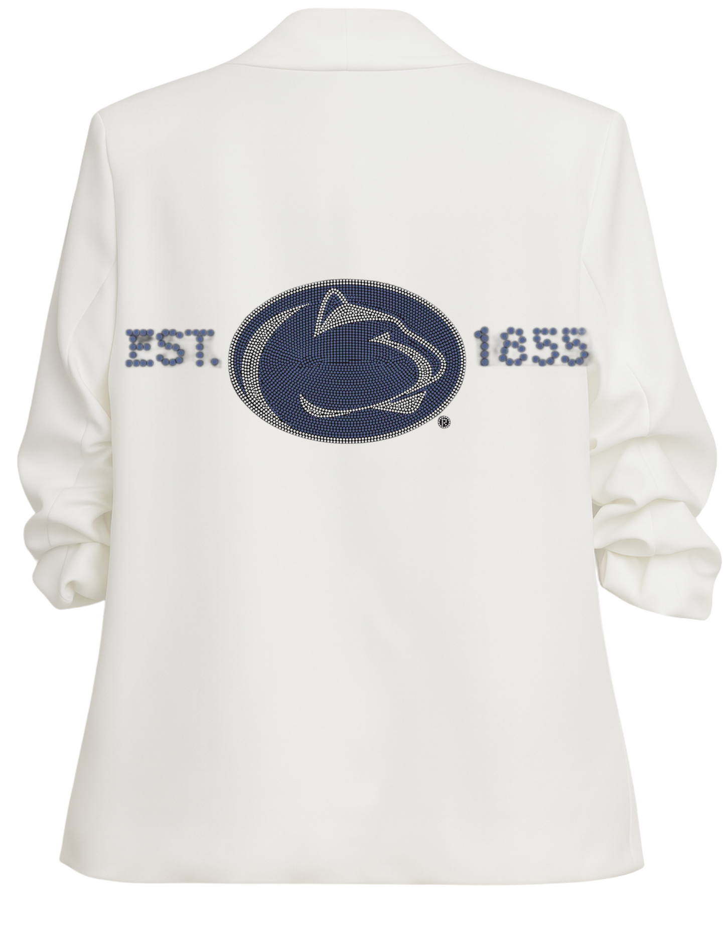 Penn State EST. 1855 White Ruched Sleeve Blazer