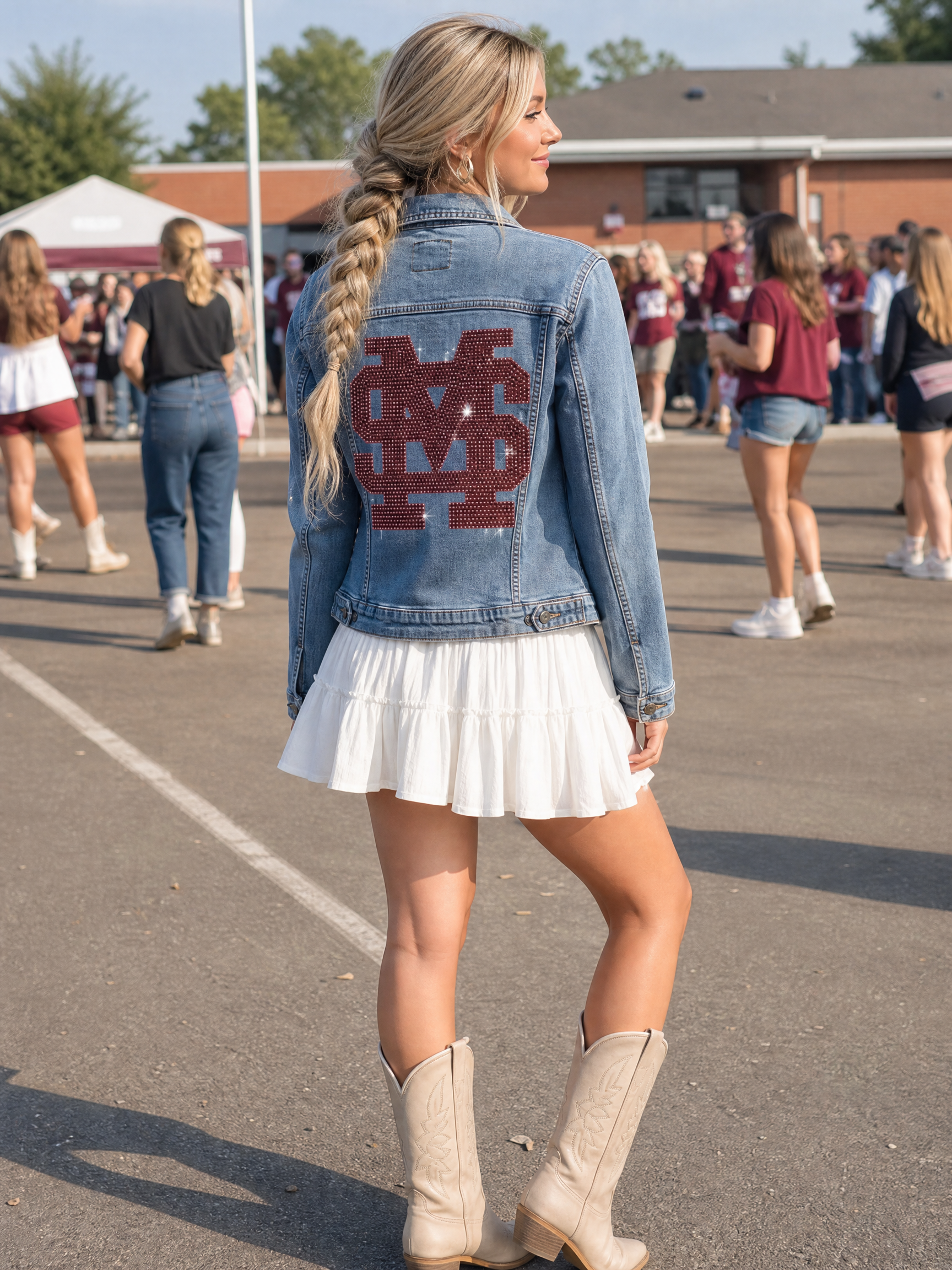 Mississippi State Baseball MS Logo Blue Denim Jacket