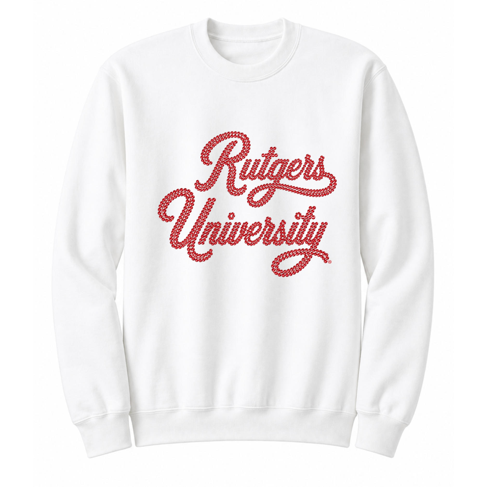Rutgers University Script White Crewneck Sweatshirt