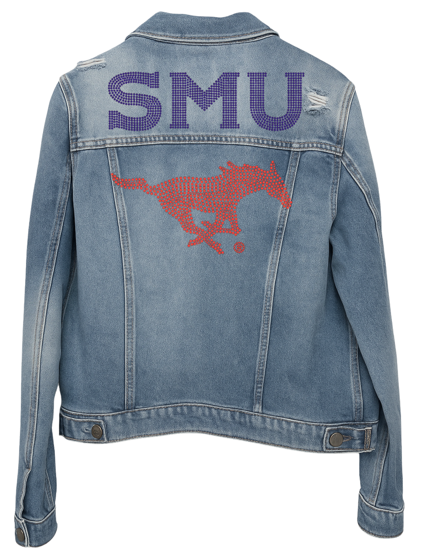 Game Day Jacket, Blue Denim, SMU and Mustang