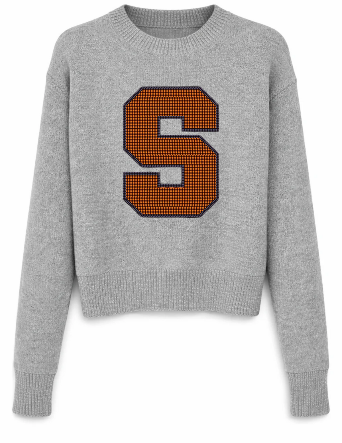 Syracuse University Big S Gray Crewneck Long Sleeve Sweater