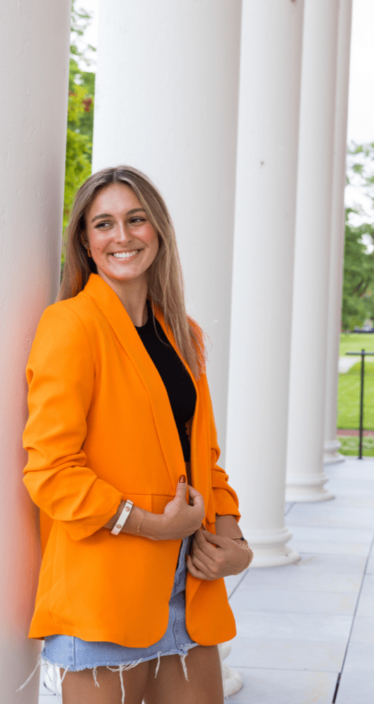 Tigers Football Ruched Orange Blazer