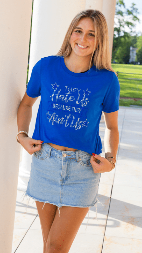 Game Day T-Shirt, Short Sleeve Blue, Ain't Us