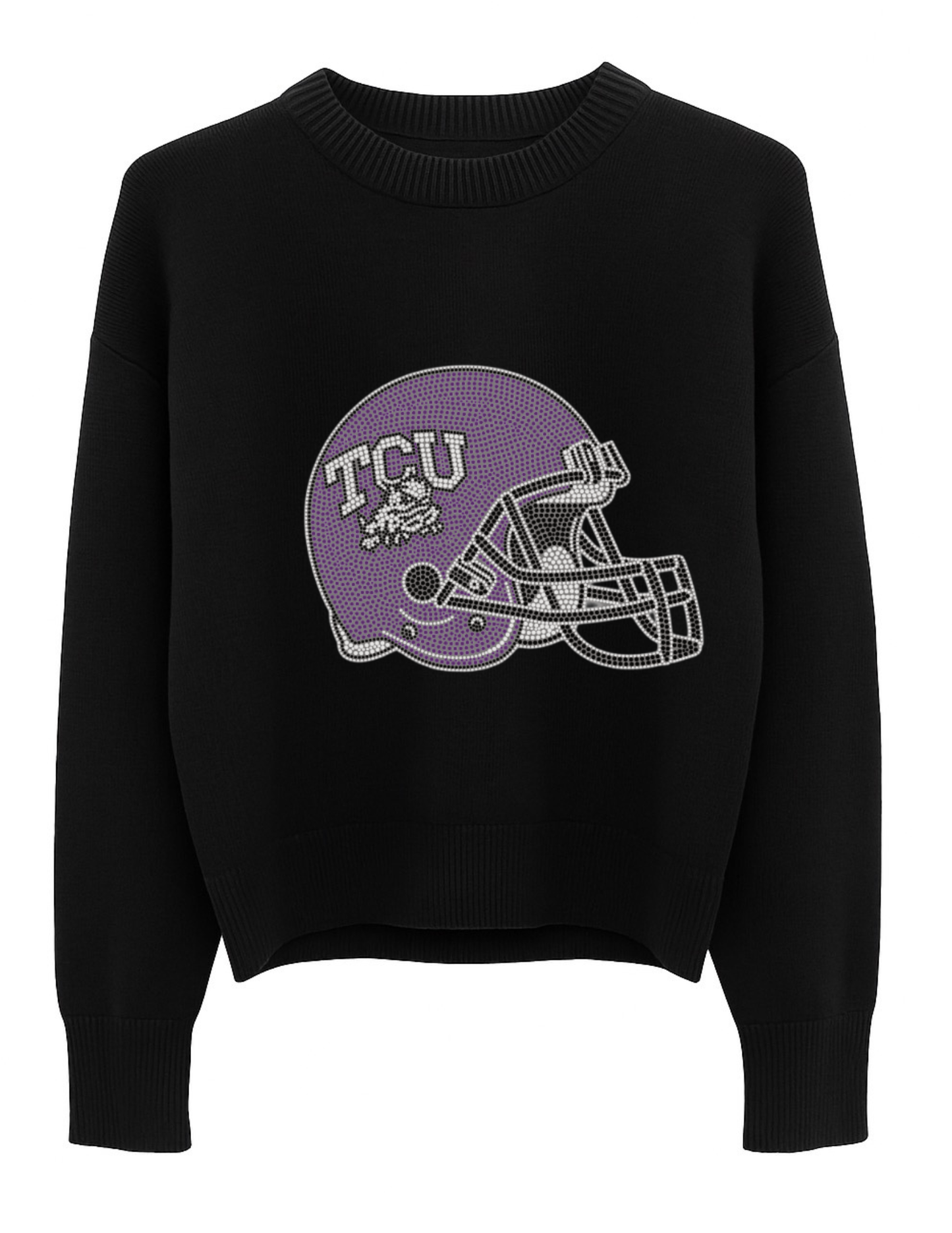TCU Helmet Black Crewneck Sweater