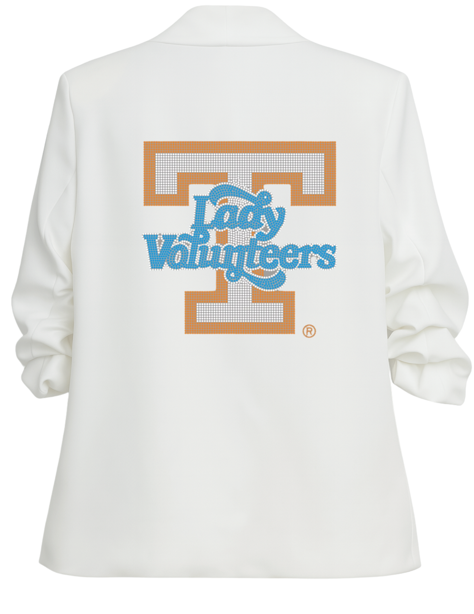 Tennessee Lady Volunteers White Ruched Sleeve Blazer
