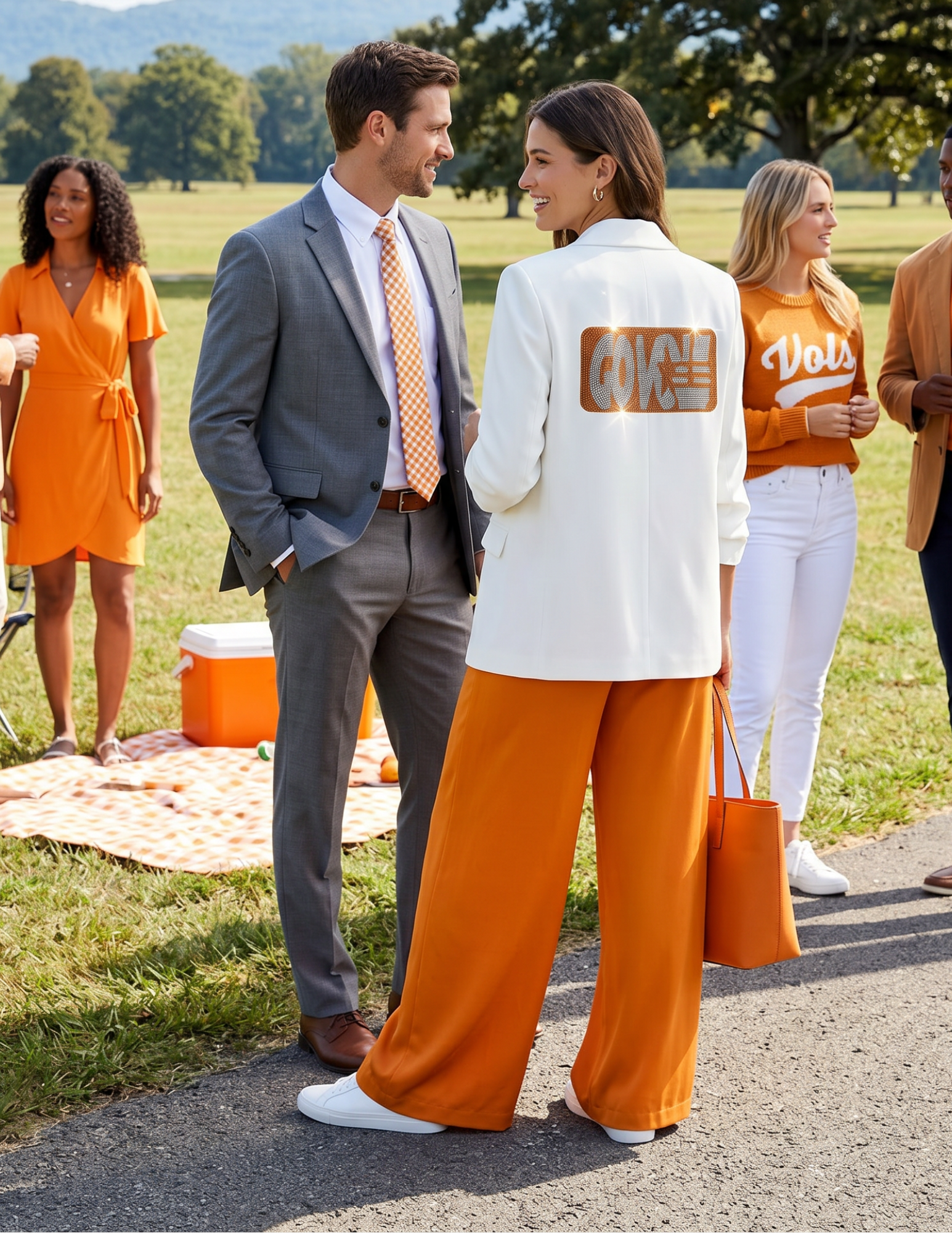 Tennessee Go Vols White Ruched Sleeve Blazer
