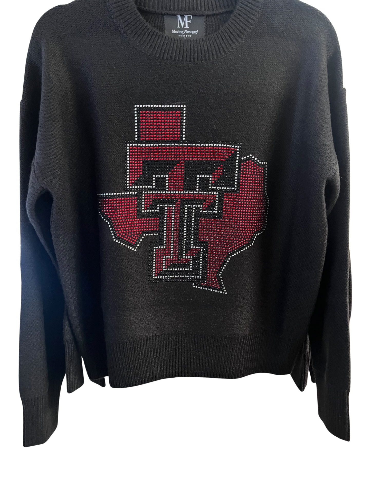 Texas Tech TT Map Black Crewneck Sweater