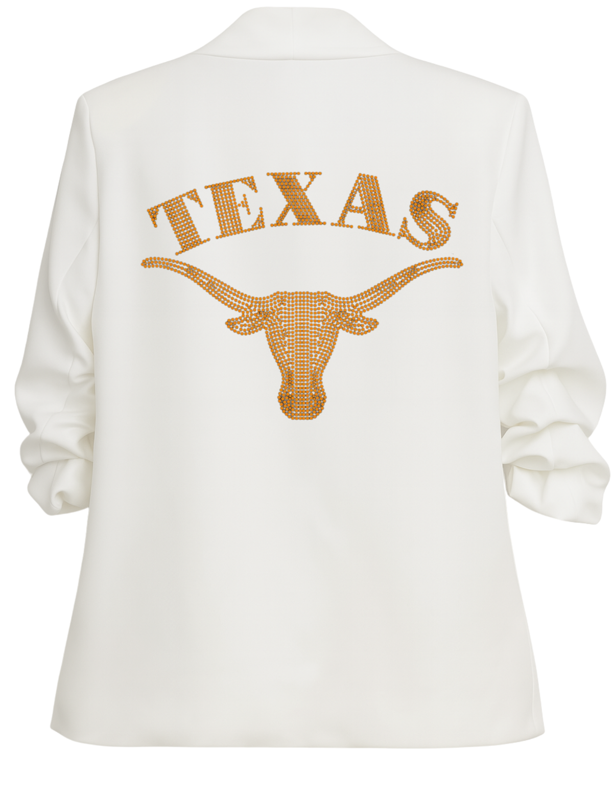 University of Texas-Austin Longhorn White Ruched Sleeve Blazer, view 3