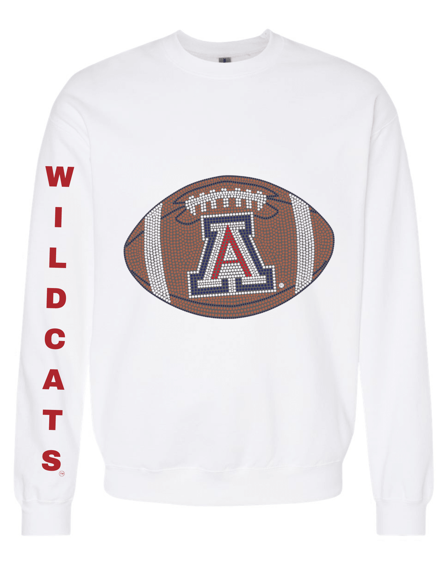 Game Day Sweatshirt, Crewneck White, Univ of Arizona Wildcats Football