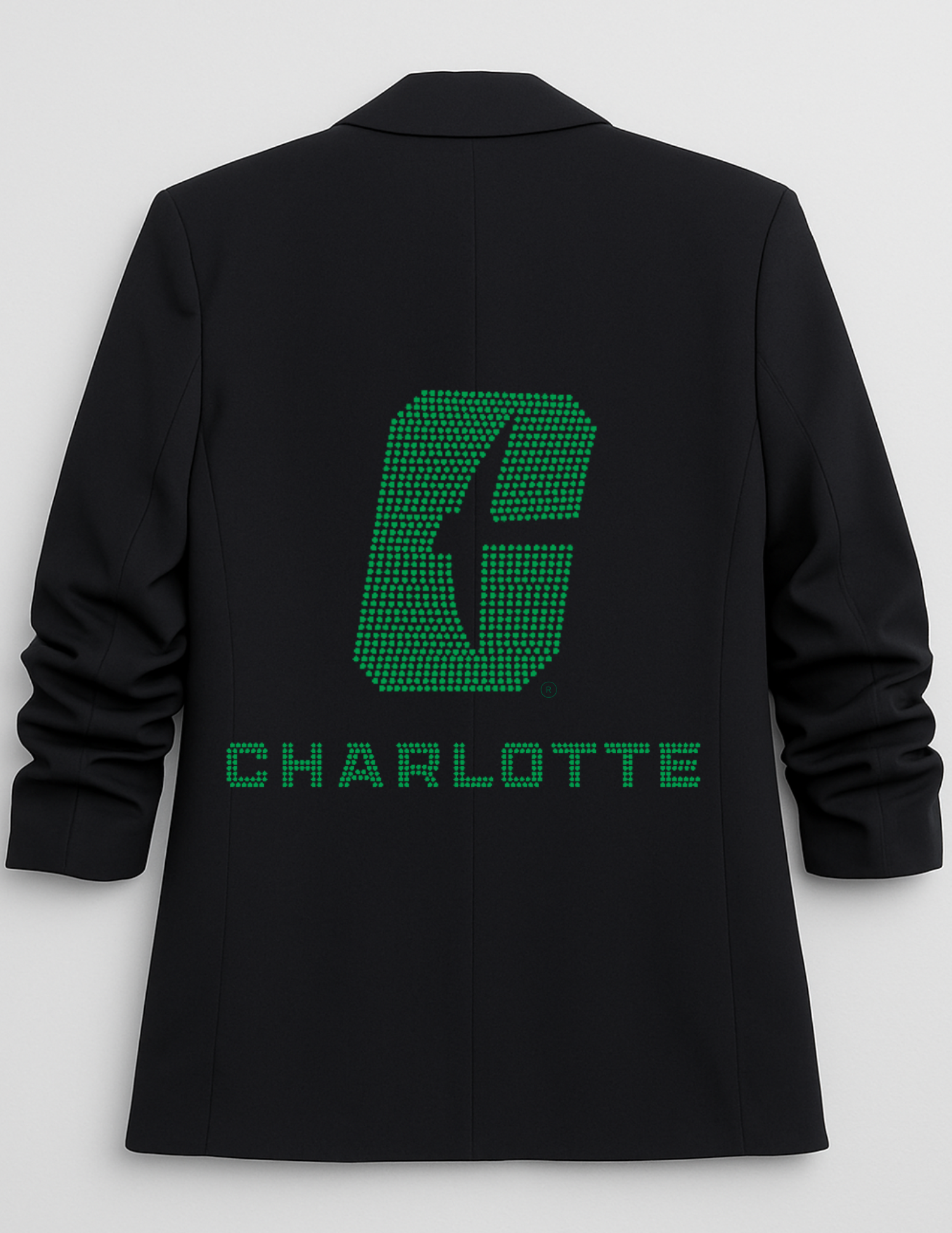 University of N Carolina-Charlotte C Black Ruched Sleeve Blazer