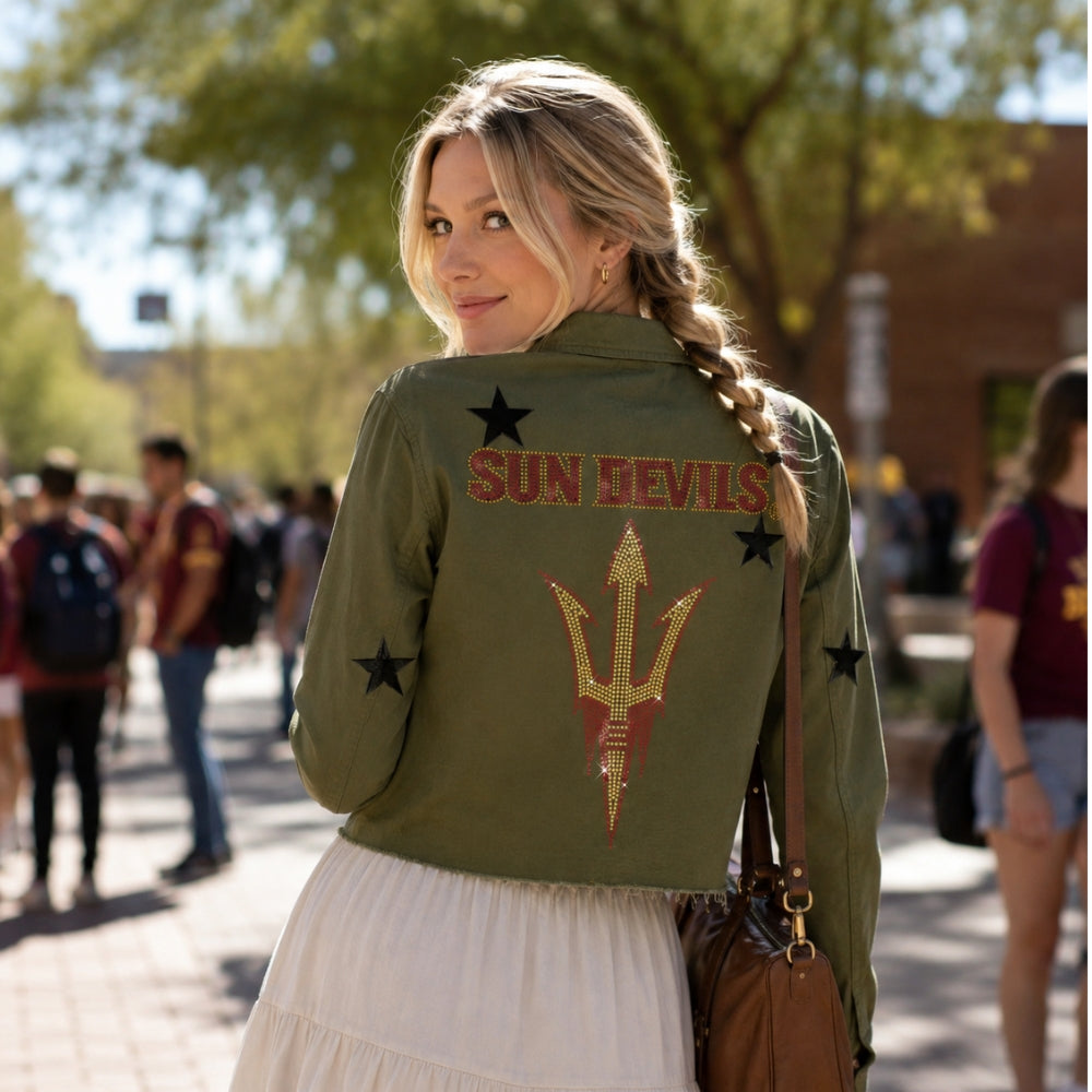 Arizona State Fork 'Em Sun Devils Army Green Shacket