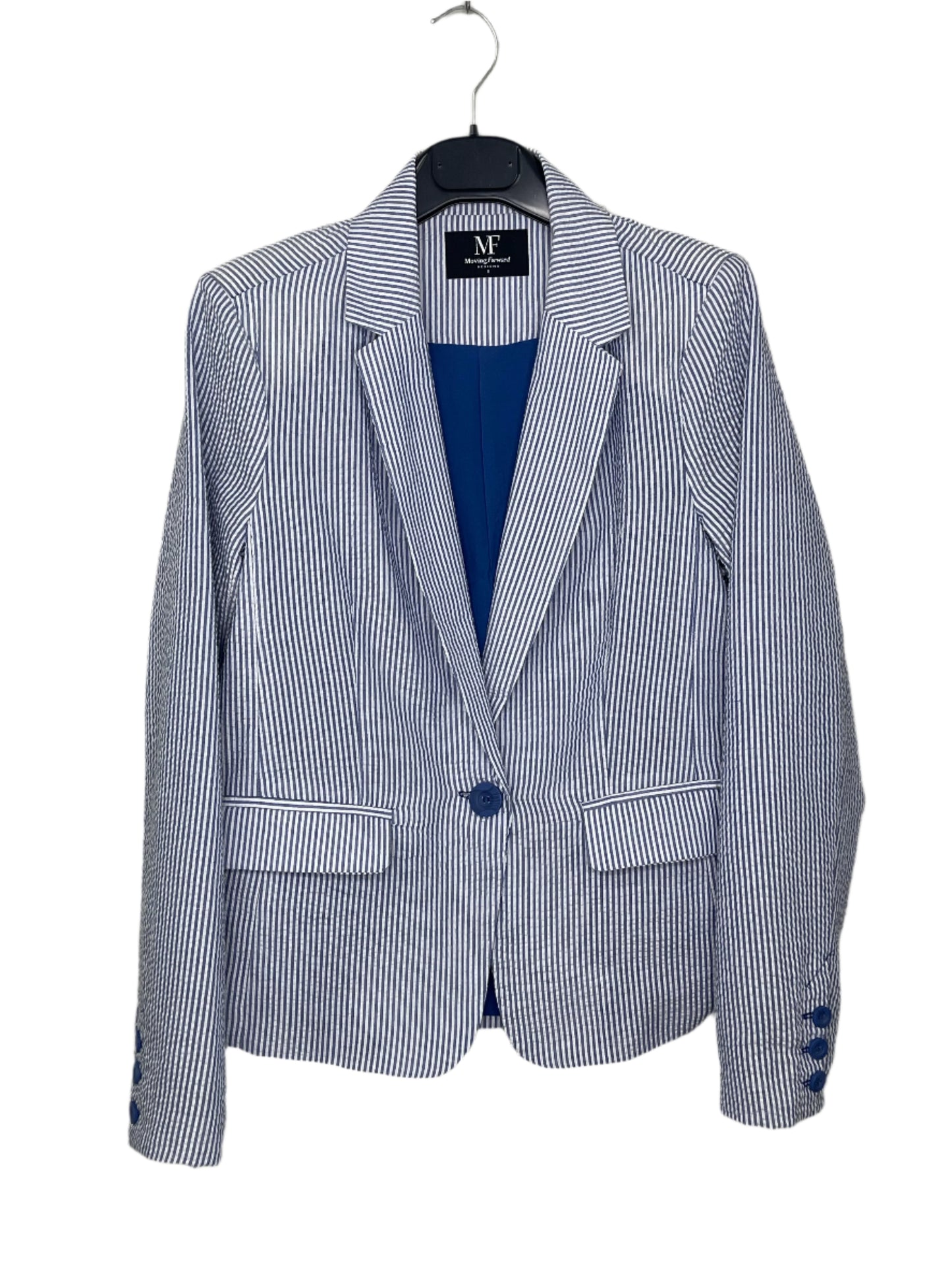 Blazer, Seersucker Blue, Silver Tiger Face