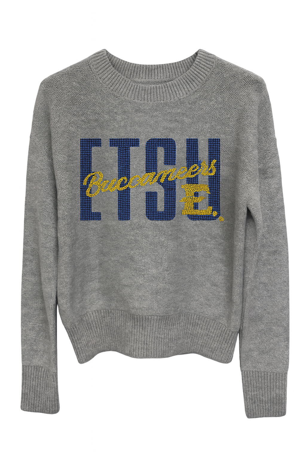 East Tennessee State ETSU Buccaneers E Gray Crewneck Sweater