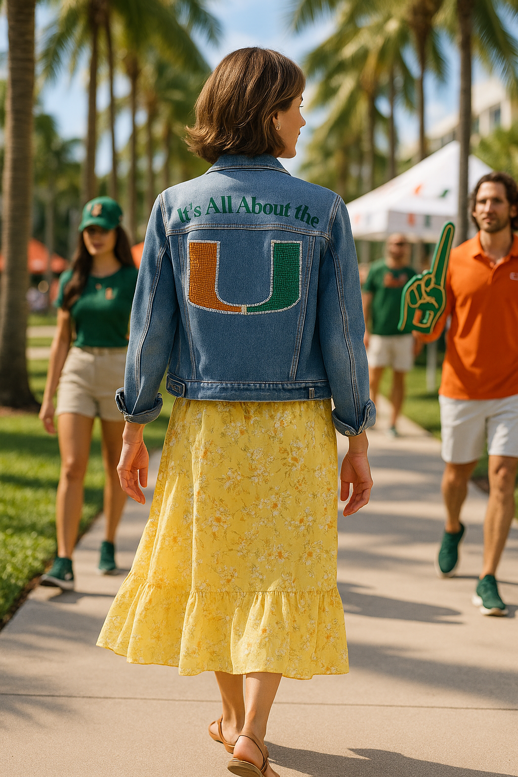 Game Day Denim Jacket, Medium Wash, University Of Miami All About The U