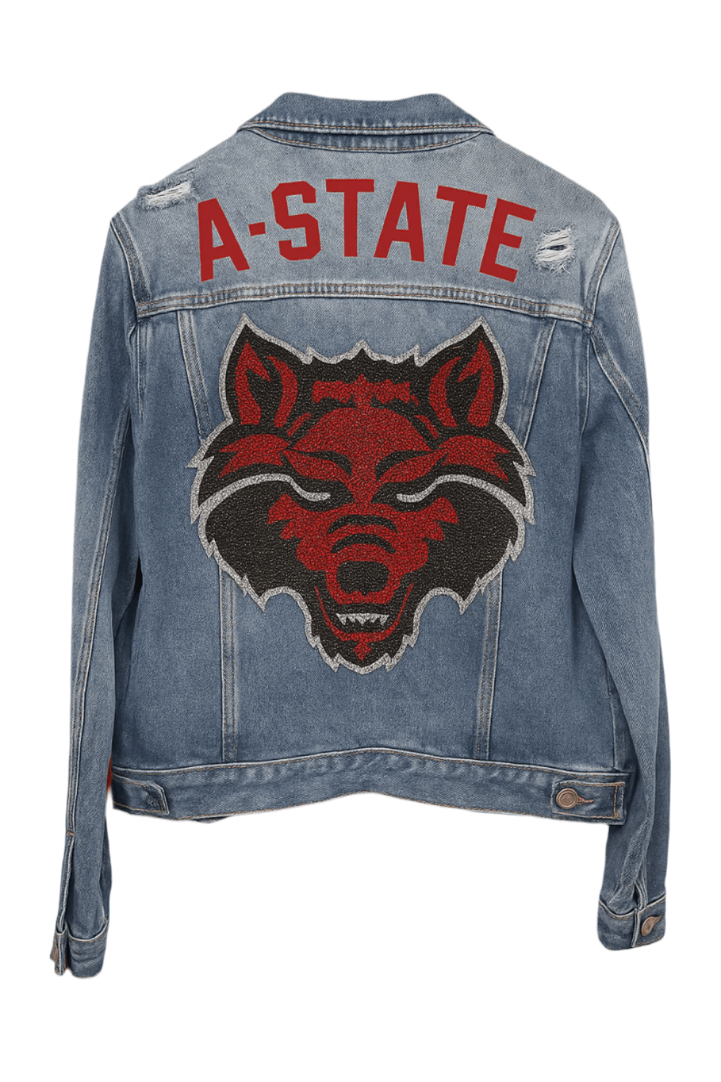Game Day Jacket, Blue Denim, Arkansas State A- State Wolf