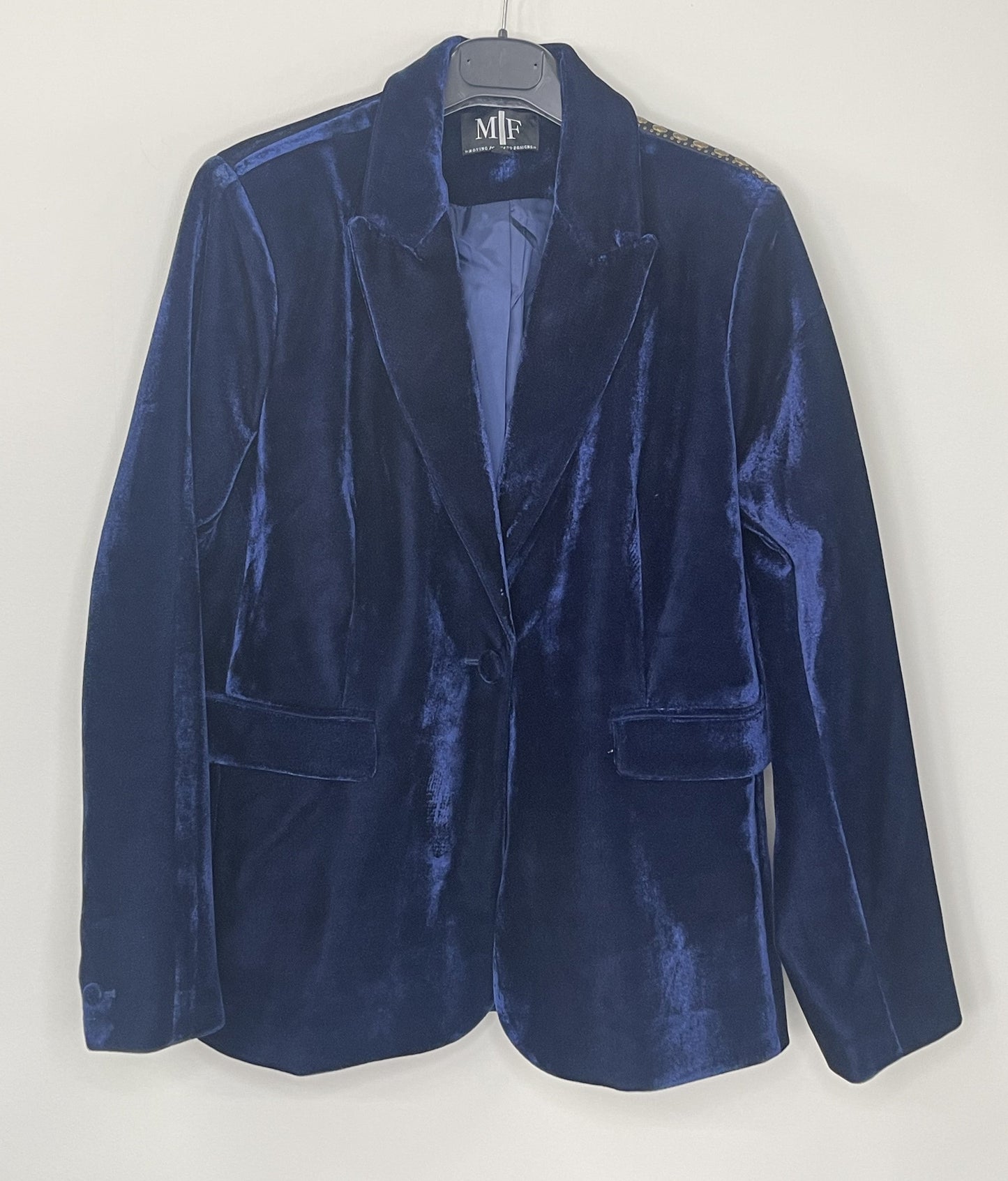 Blazer, Velvet Midnight Blue, Gold Queen Bee