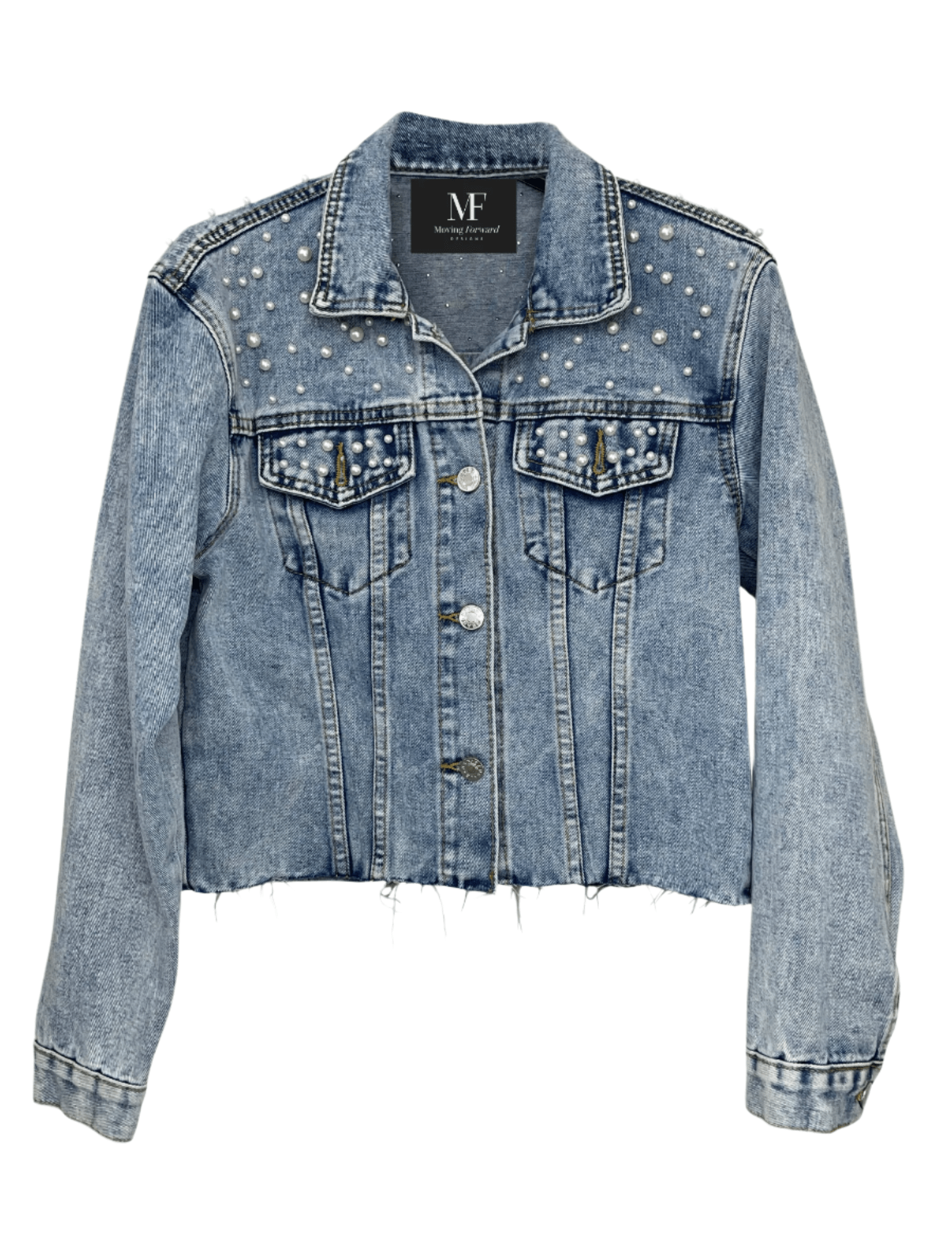 Clemson Large Paw Pearl Denim Jacket