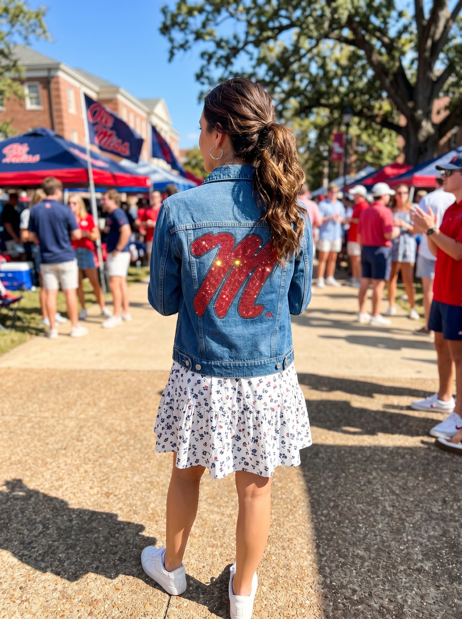 University of Mississippi Script M Logo Blue Denim Jacket