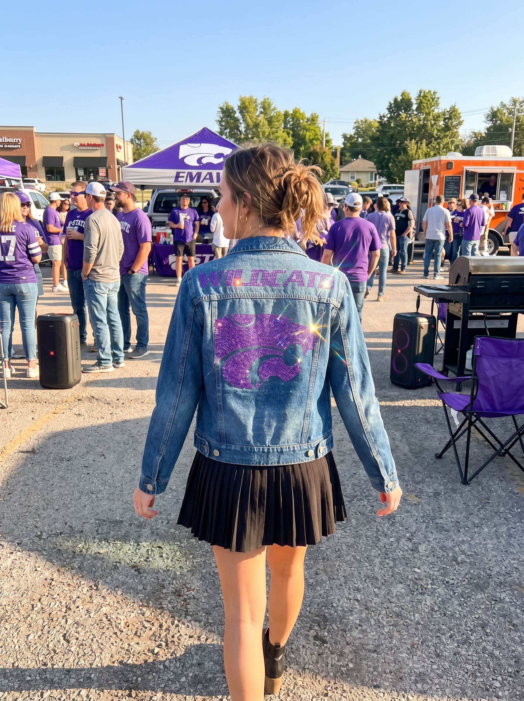 Kansas State Wildcats Powercat Blue Denim Jacket