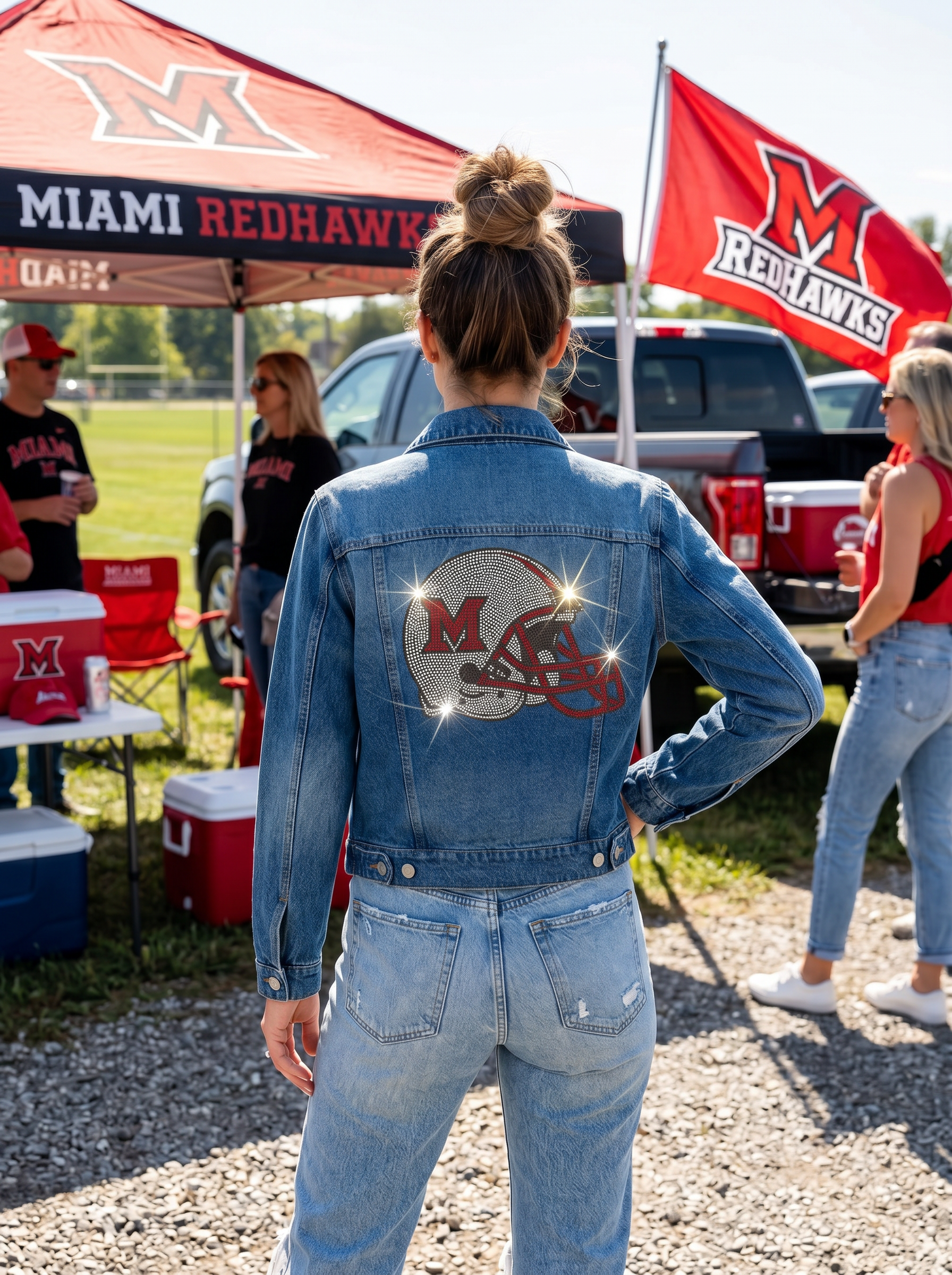 Miami of Ohio Helmet Blue Denim Jacket