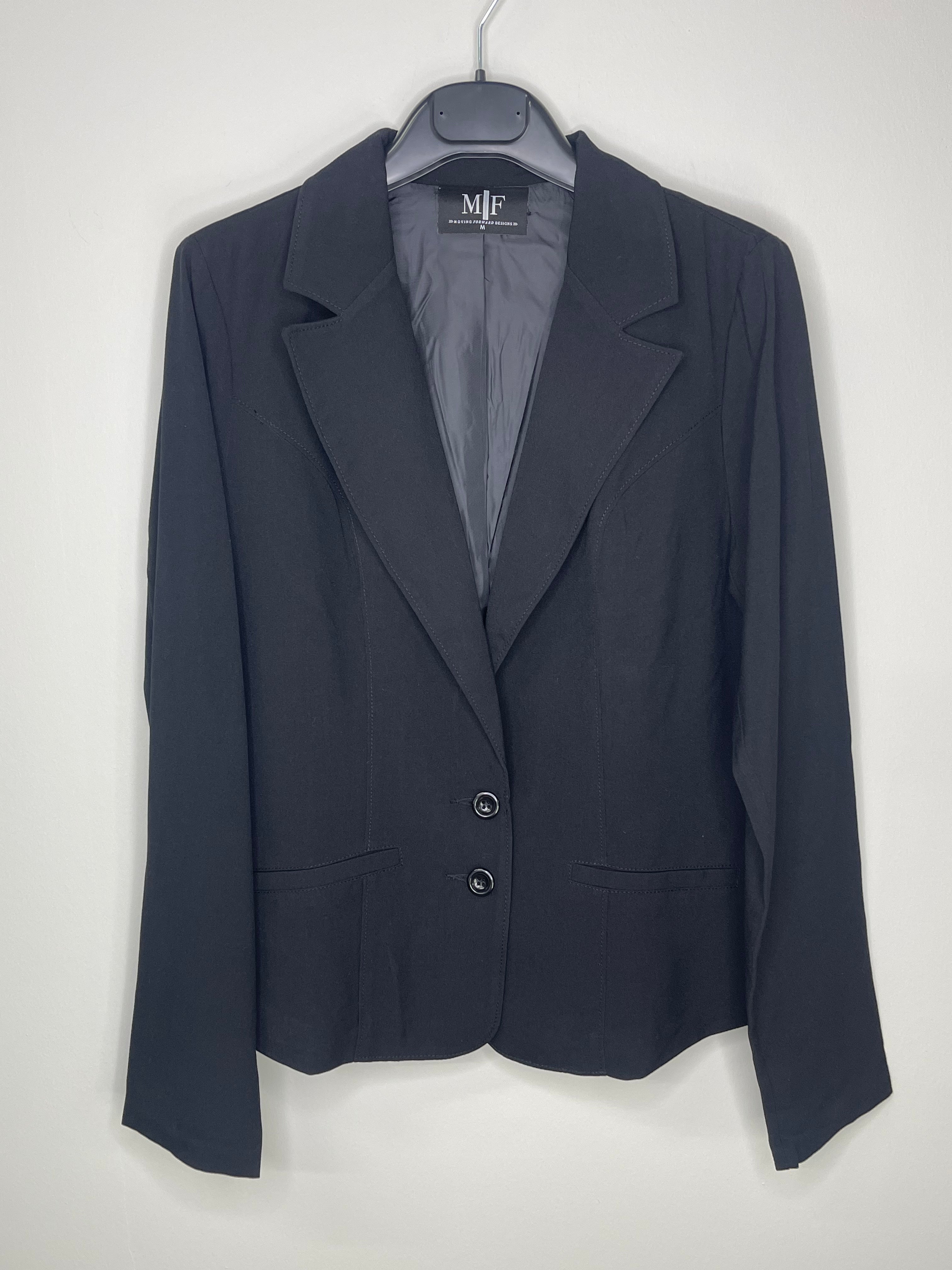 Silver Smiley Short Black Blazer