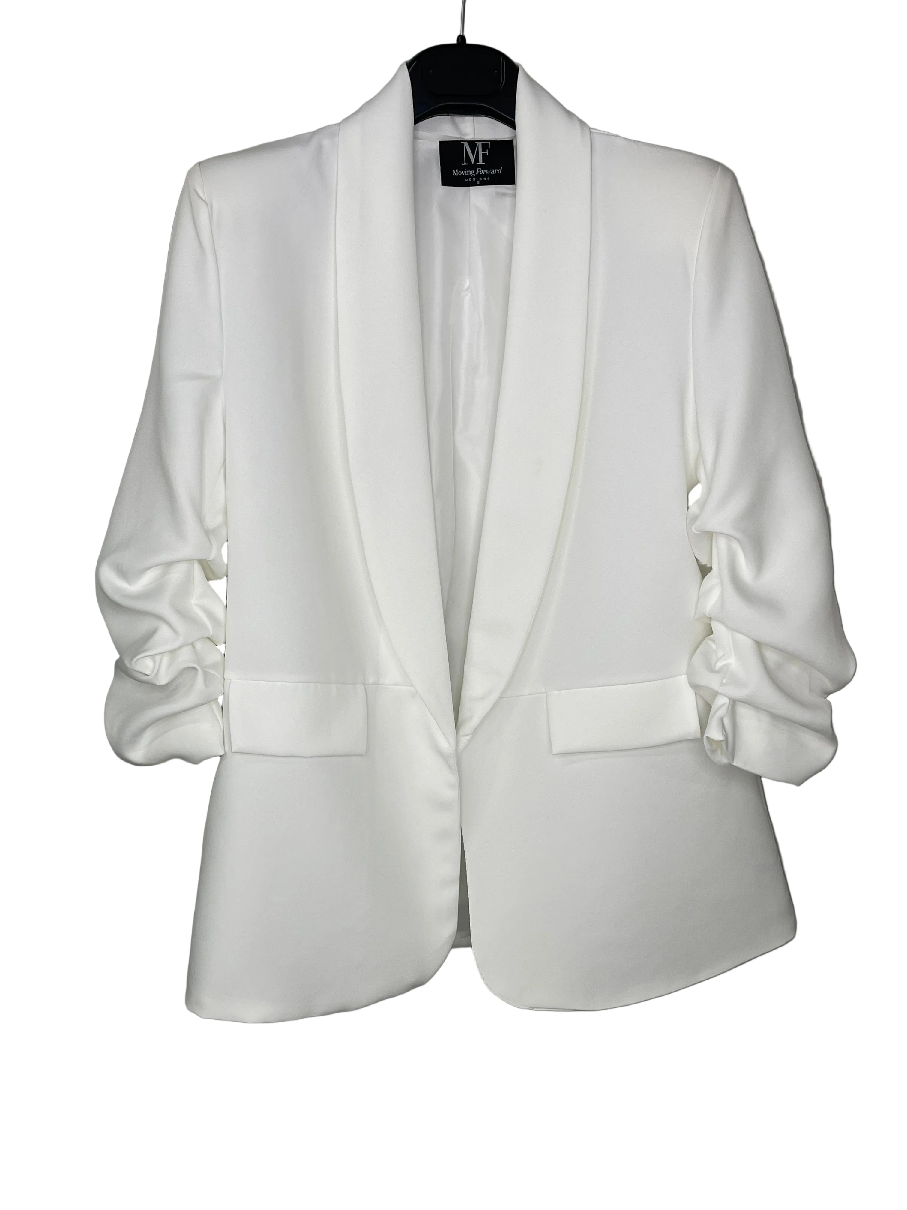 Indiana University IU Ruched White Blazer
