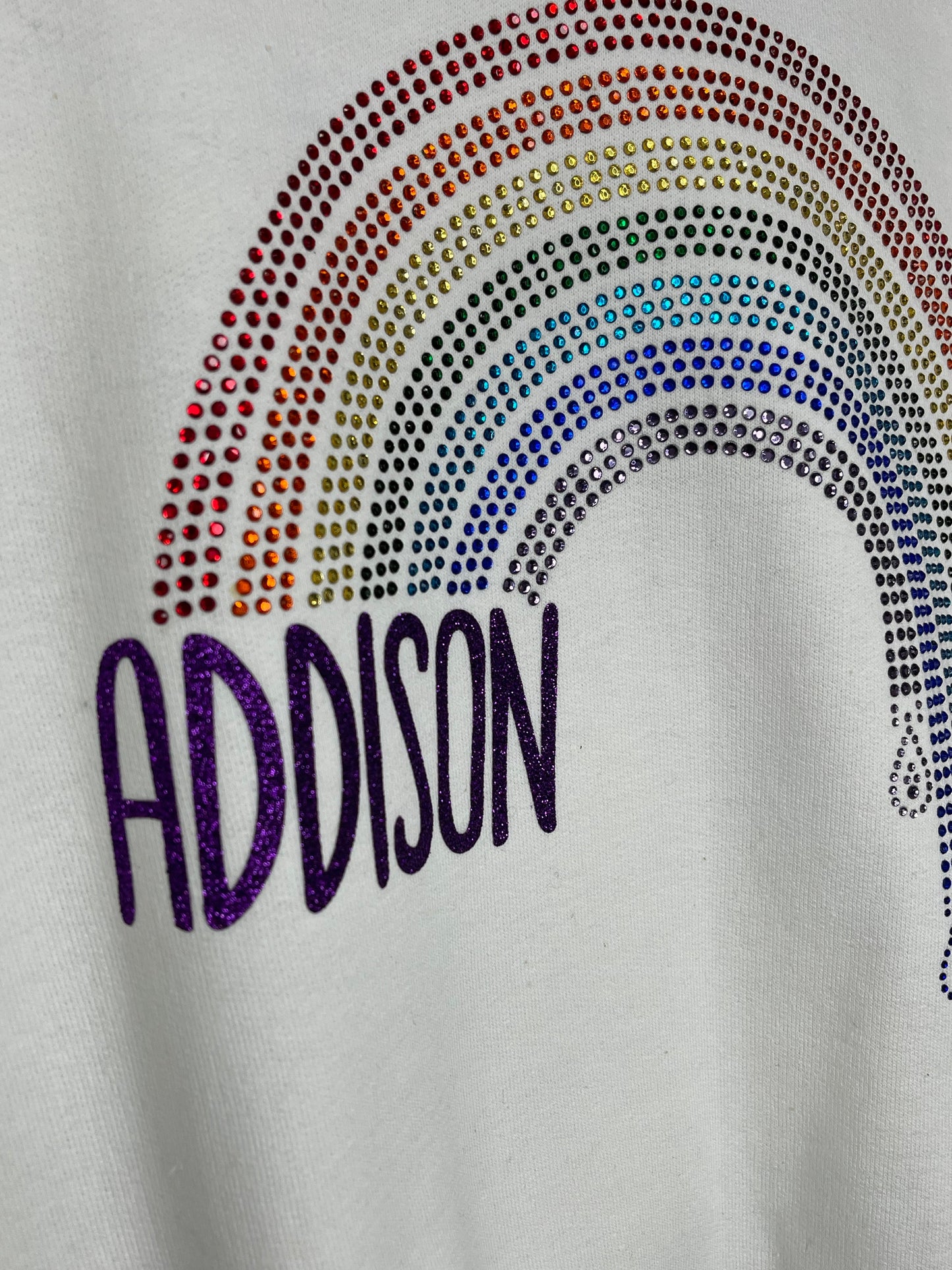 KIDS Name Rainbow White Sweatshirt