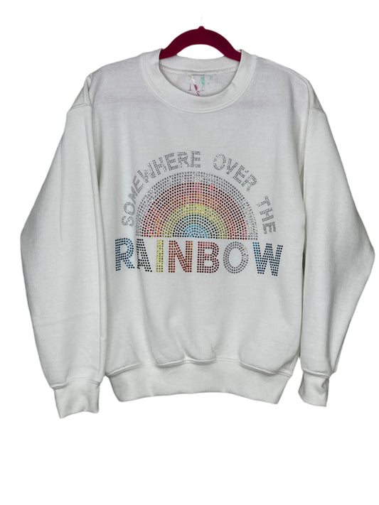 KIDS Somewhere Over the Rainbow White Sweatshirt