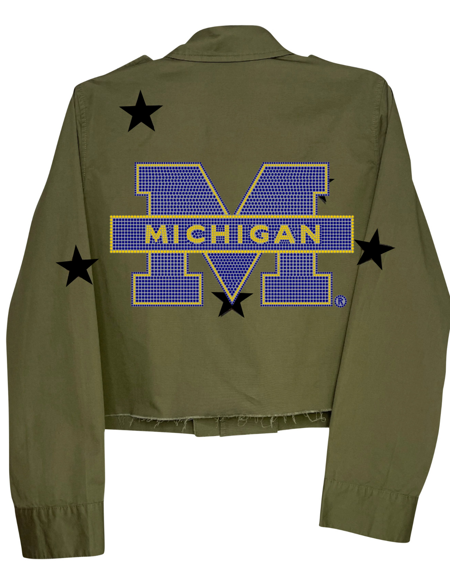 University of Michigan Block M Army Green Shacket