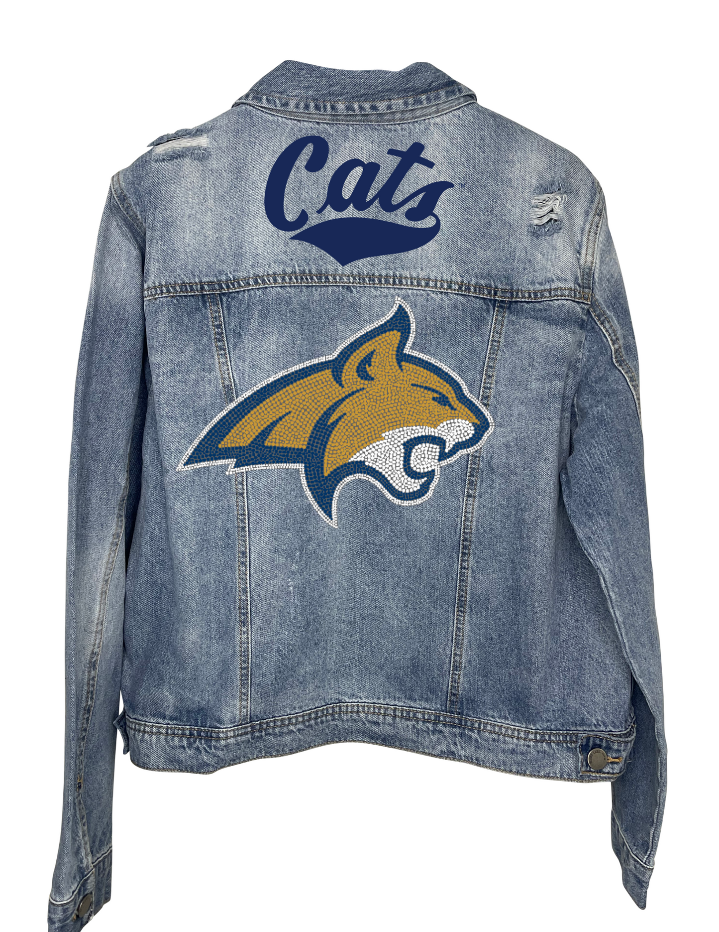 Montana State Bobcat & Script Blue Denim