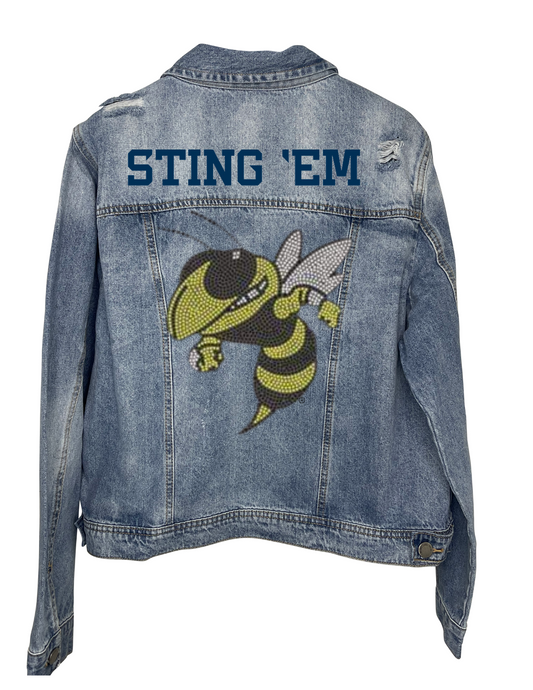 Licensed Game Day Jacket, Blue Denim, Georgia Tech Sting Em' Bee