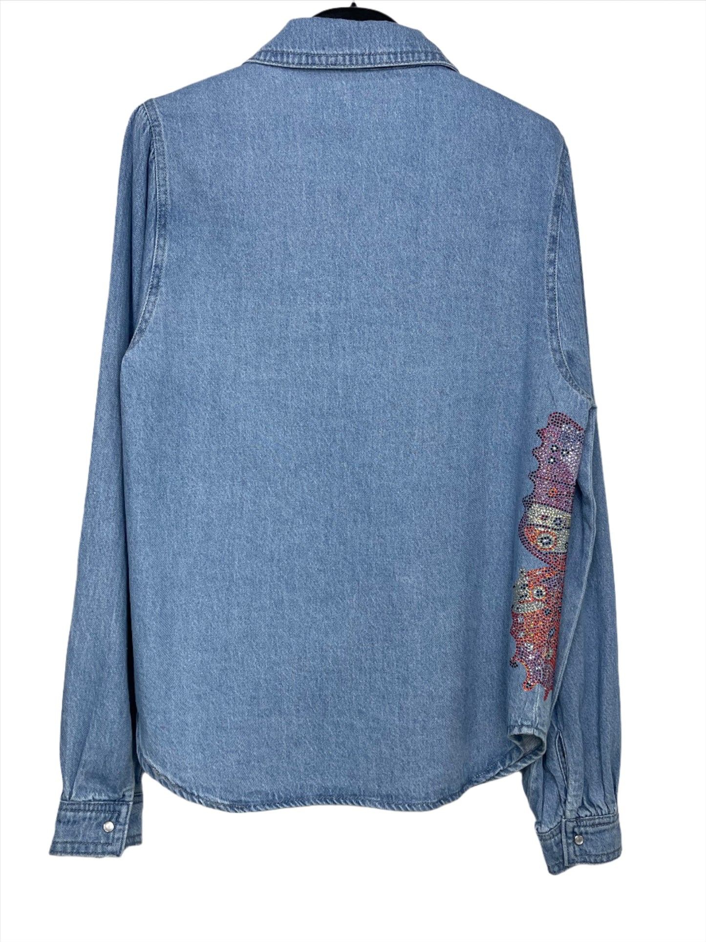 Shirt, Denim Shirred, Butterfly