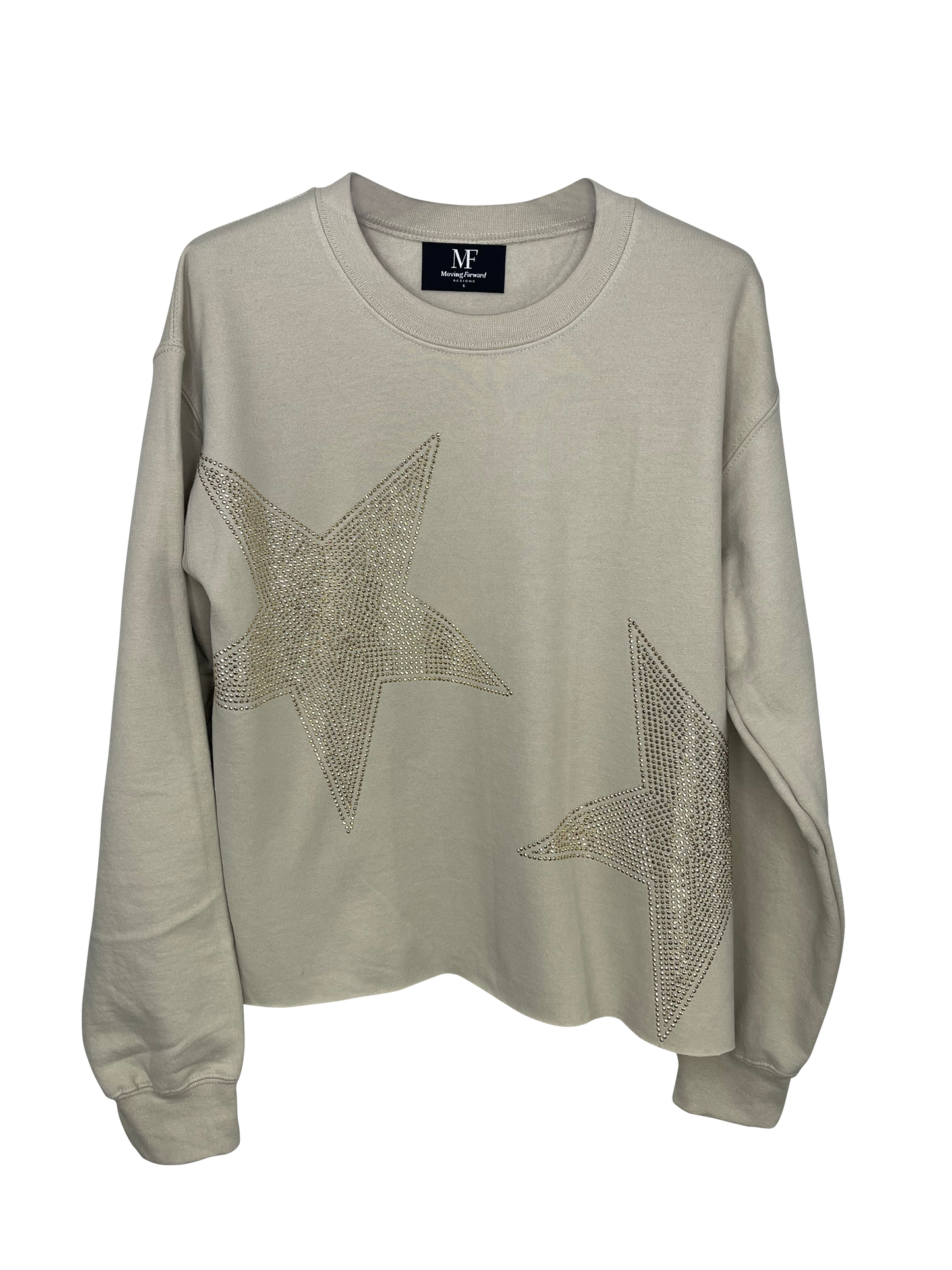 Sweatshirt, Crewneck Sand, Champagne Stars