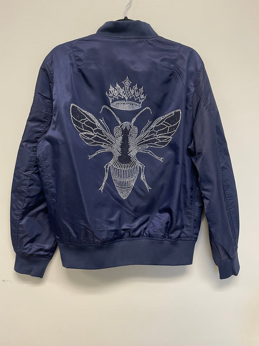 Jacket, Bomber Navy, Silver Queen Bee