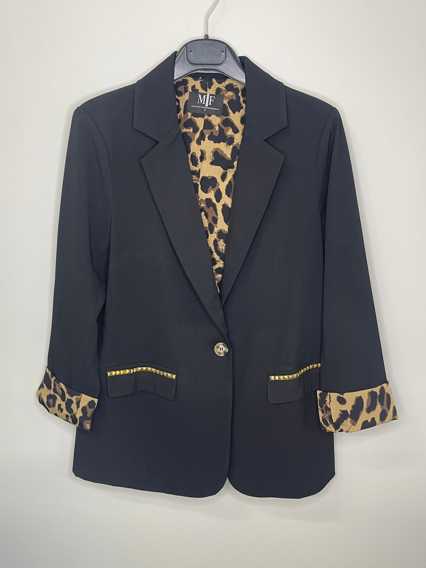 Blazer, Leopard Lined Black, Tiger Face