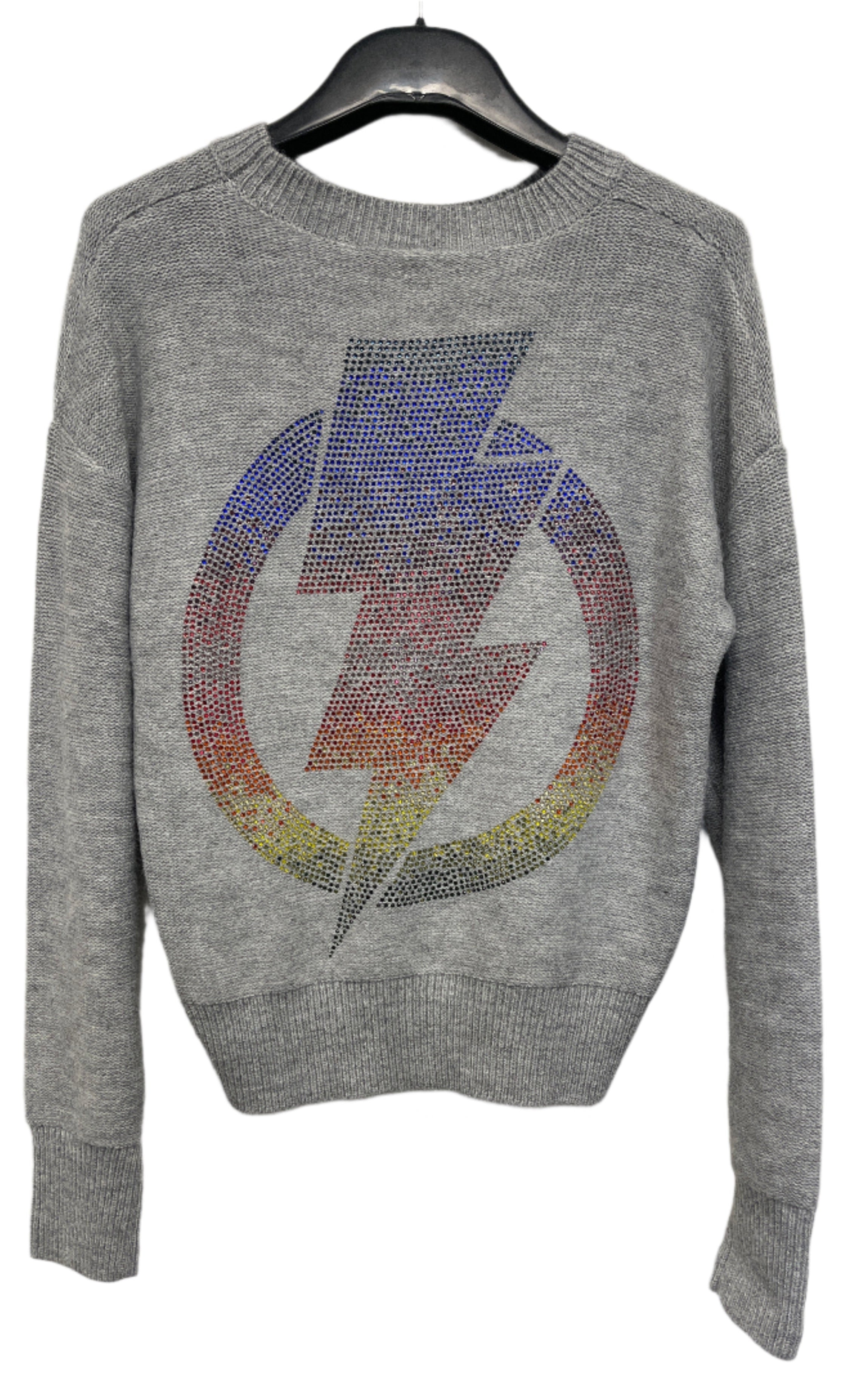 Circle Bolt Gray Crewneck Sweater