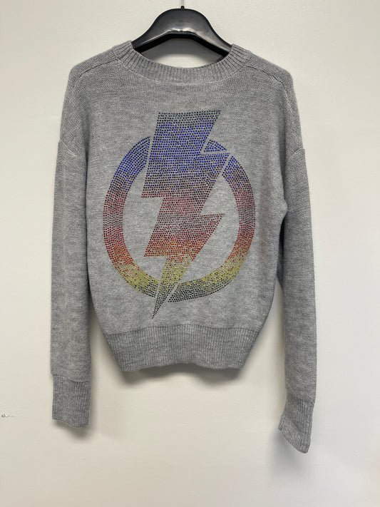 Sweater, Crewneck Gray, Circle Bolt