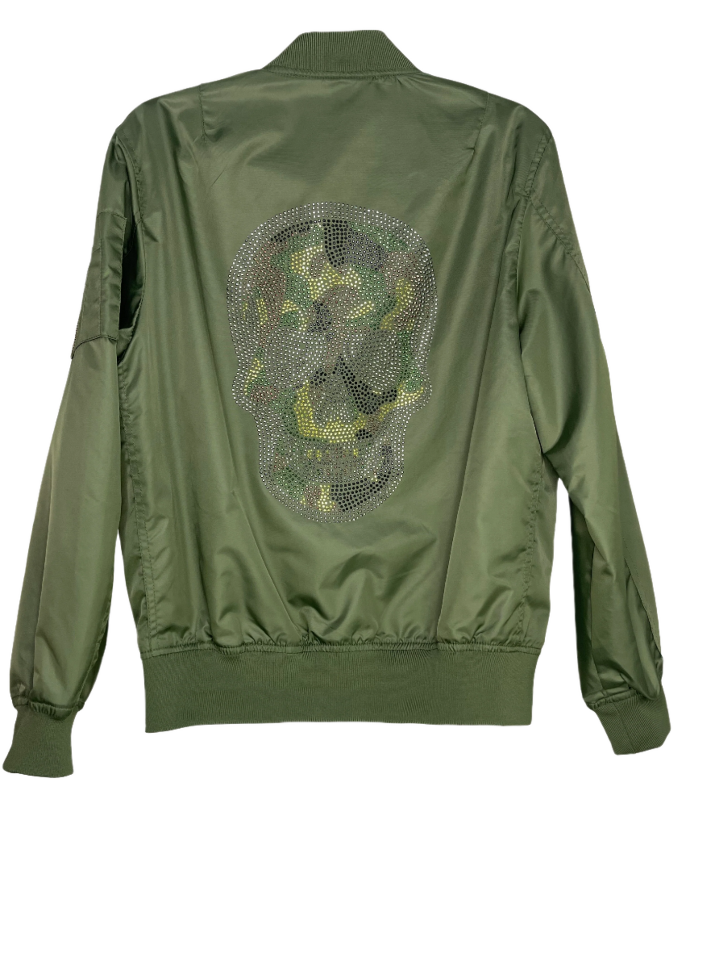 Jacket, Bomber Green, Camo Skull