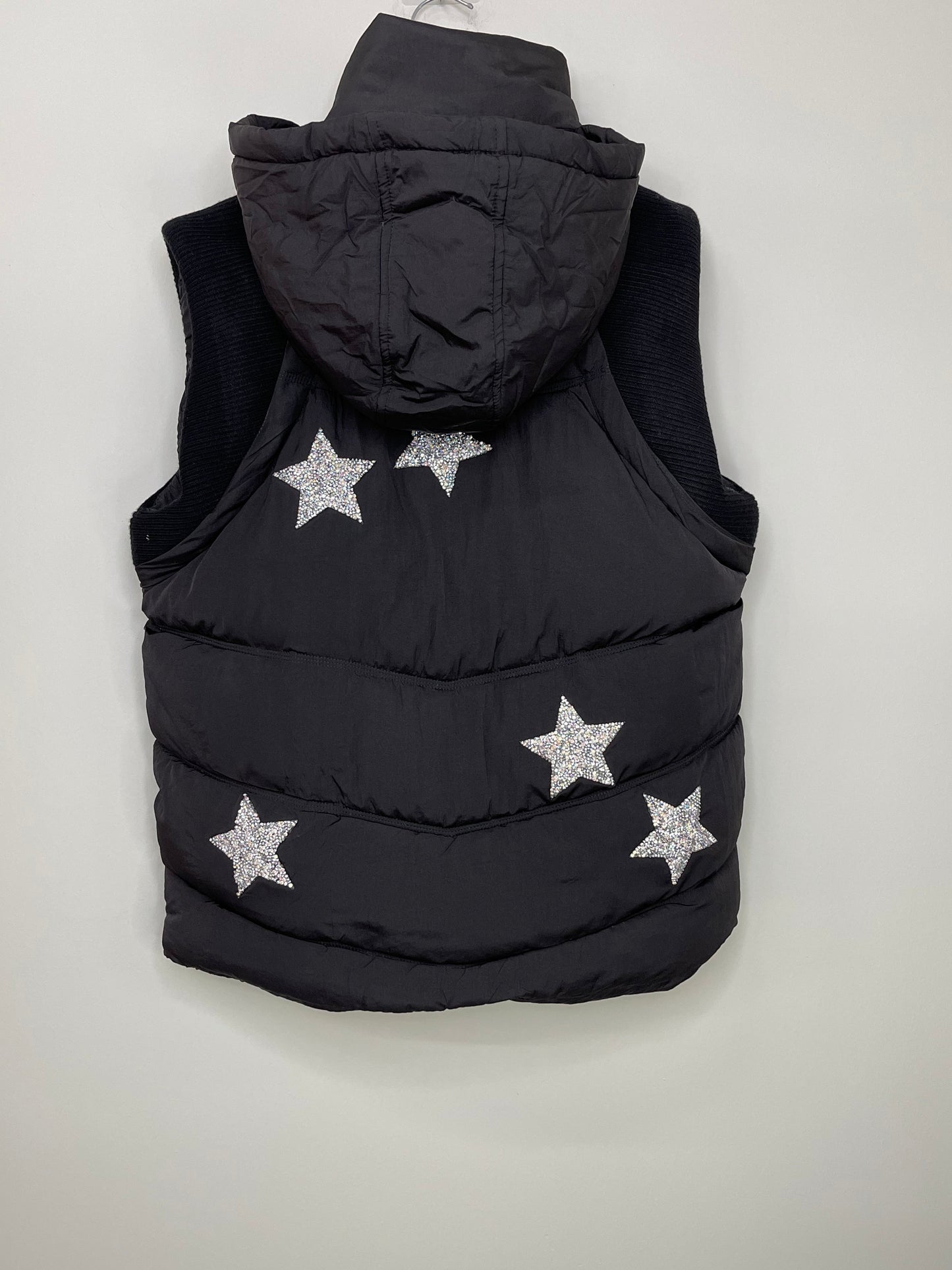 Vest, Puffer Black, Silver Stars