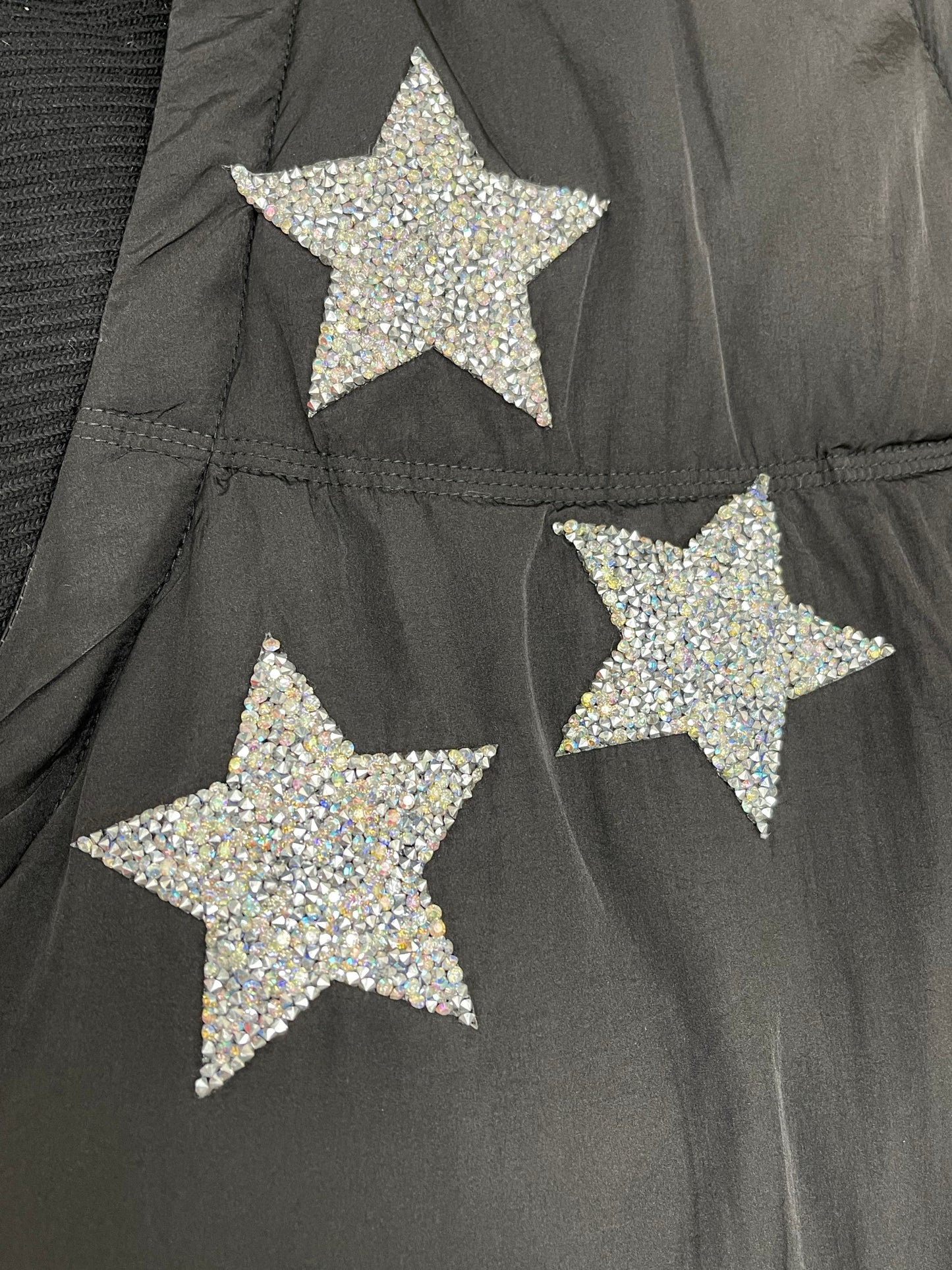 Vest, Puffer Black, Silver Stars