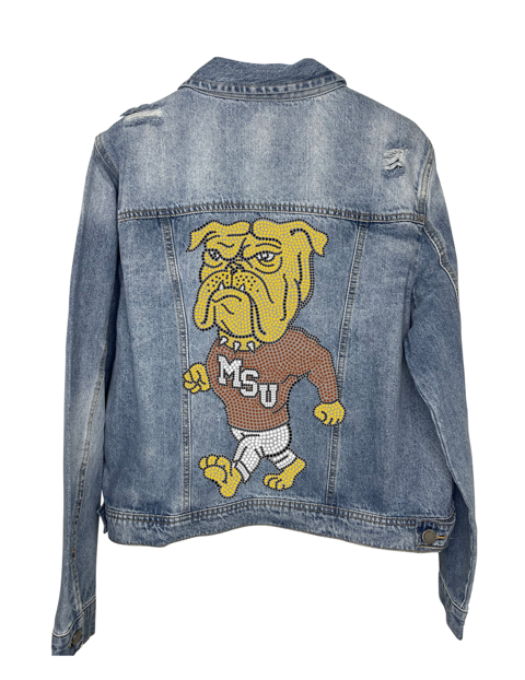 Licensed Game Day Jacket, Blue Denim, Mississippi State Full Bulldog