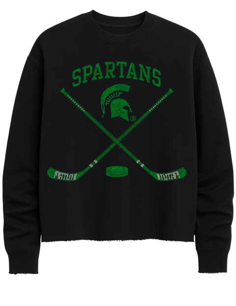 Licensed Game Day Sweatshirt, Black, Michigan State Spartans Hockey