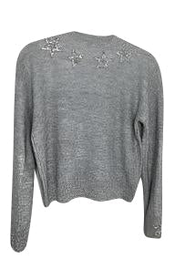 Crewneck Gray Silver Stars Sweater