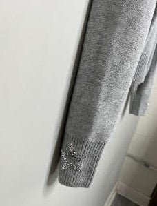 Crewneck Gray Silver Stars Sweater