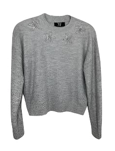 Crewneck Gray Silver Stars Sweater