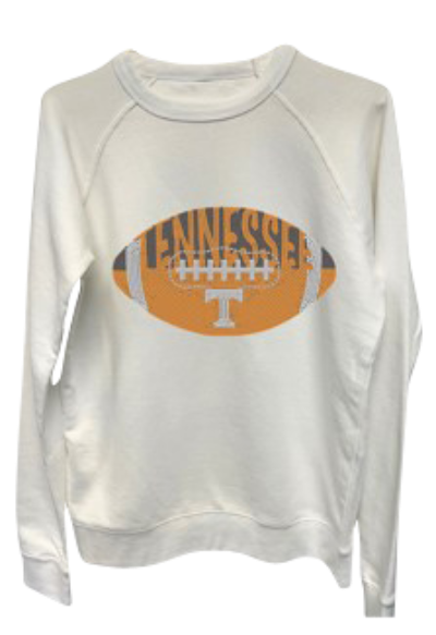 Licensed Game Day Sweatshirt, Crewneck White, Tennessee Vols Football