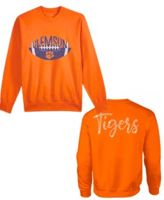 Licensed Game Day, Orange Sweatshirt, Clemson Football & Tigers