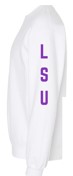 Licensed Game Day Sweatshirt, Crewneck White, LSU Lips