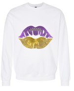 Licensed Game Day Sweatshirt, Crewneck White, LSU Lips